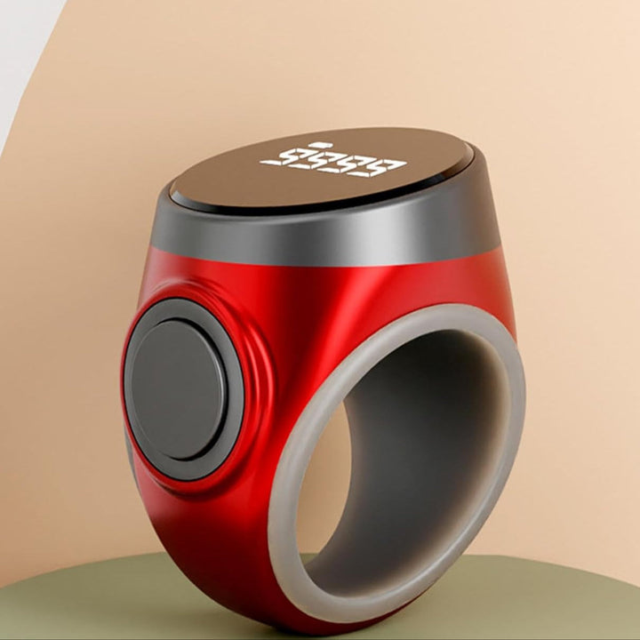 Ergonomische digitale tellerring, oplaadbaar en comfortabel om te dragen.