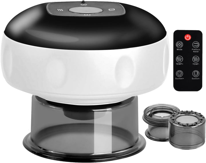 Auryon slim infrarood cupping massageapparaat met afstandsbediening, 12 niveaus voor spierverlichting en ontspanning.