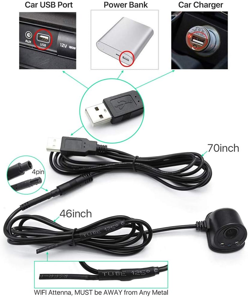 Compacte wifi achteruitrijcamera met HD nachtzicht, de ideale parkeerhulp en autogadget.