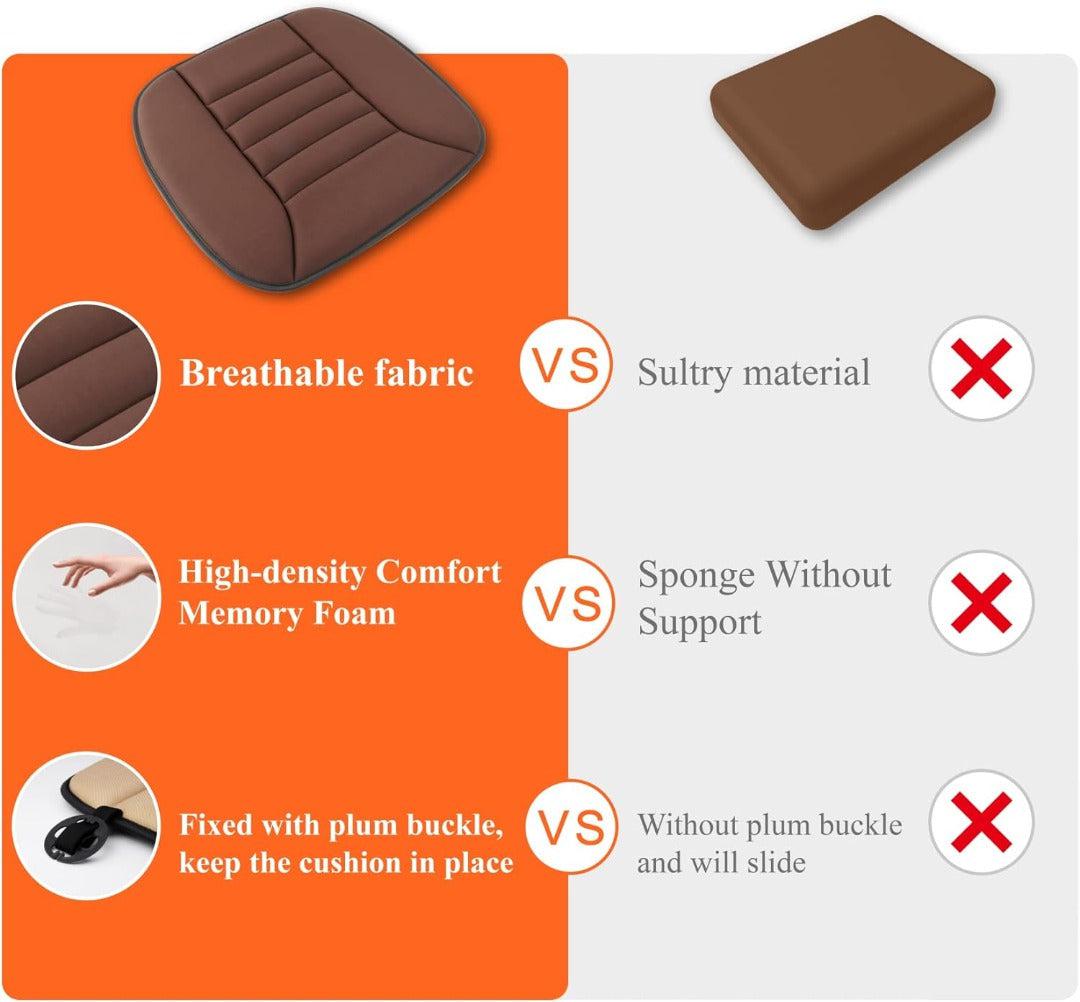 Comfortabel memory foam auto zitkussen, perfect voor lange autoritten en woon-werkverkeer.