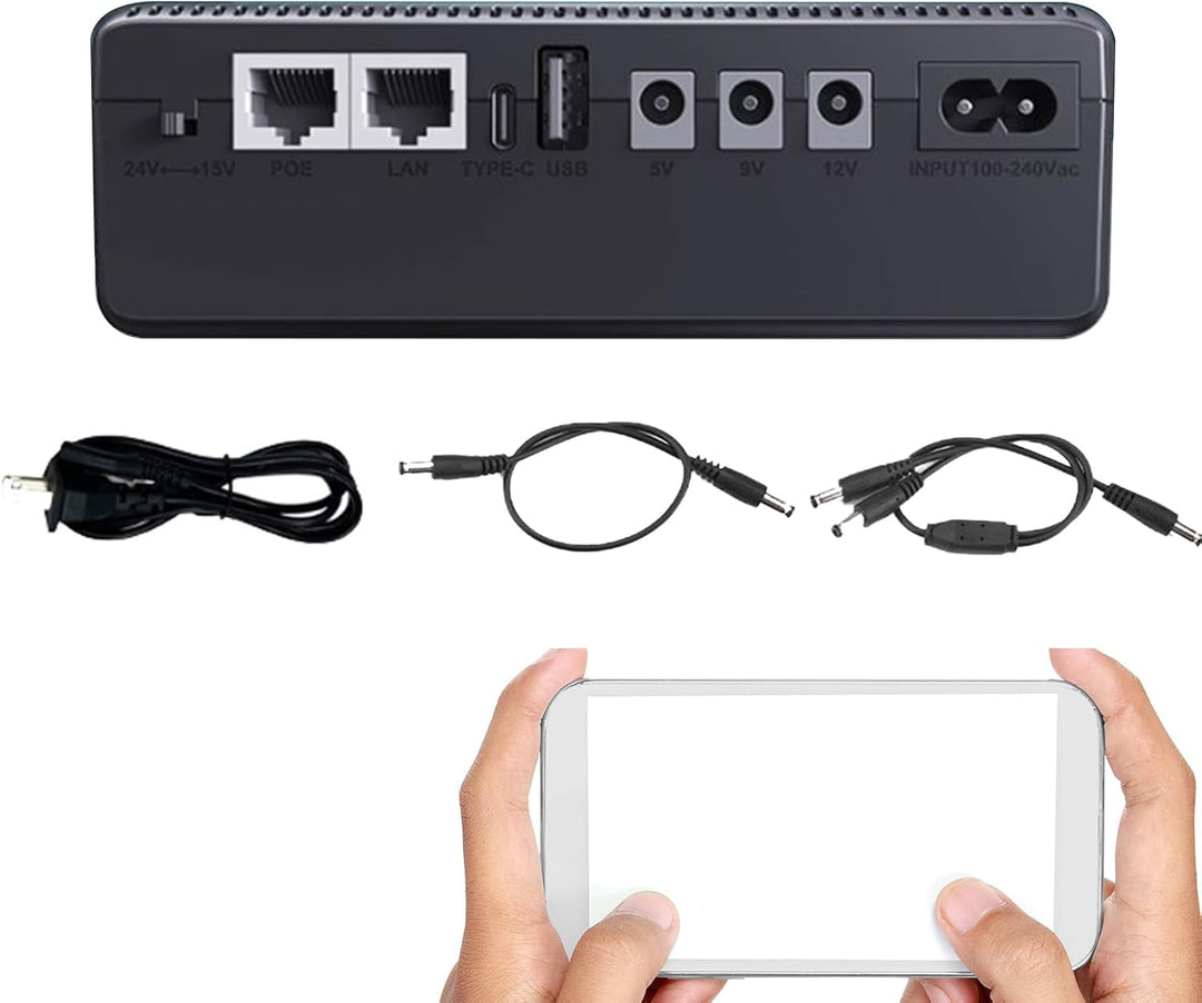 Compacte Nexora UPS backup batterij 10400 mAh voor ononderbroken stroom bij stroomuitval.