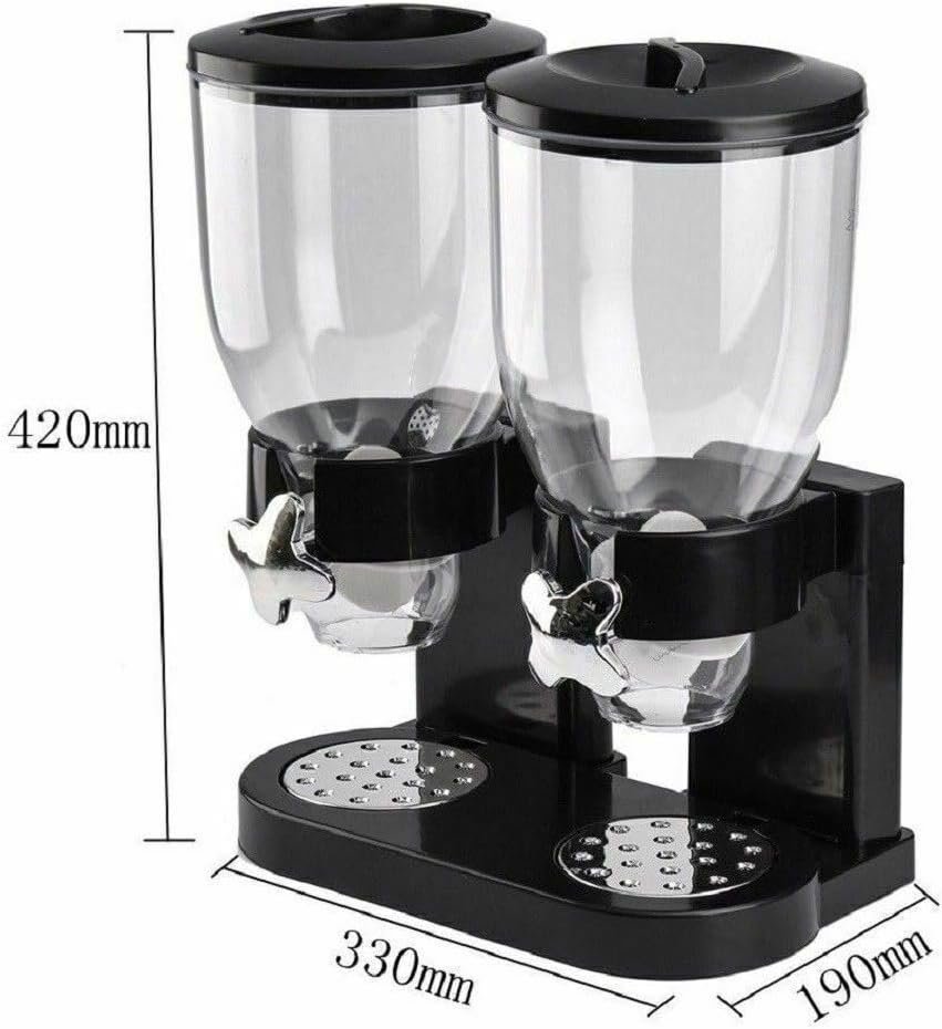 Elegant dubbel ontbijtgranen dispenser design van acryl, functioneel en gestroomlijnd in de keuken.
