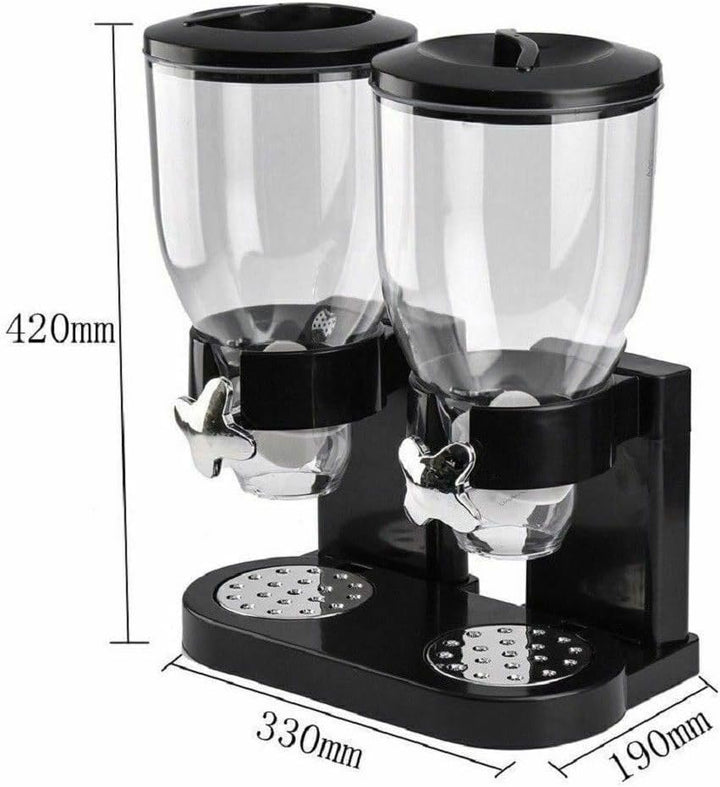 Elegant dubbel ontbijtgranen dispenser design van acryl, functioneel en gestroomlijnd in de keuken.