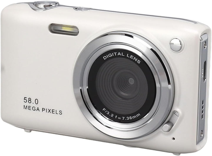 Roze Lumora 4K camera set met accessoires, 58MP, 16x zoom voor complete fotografie.