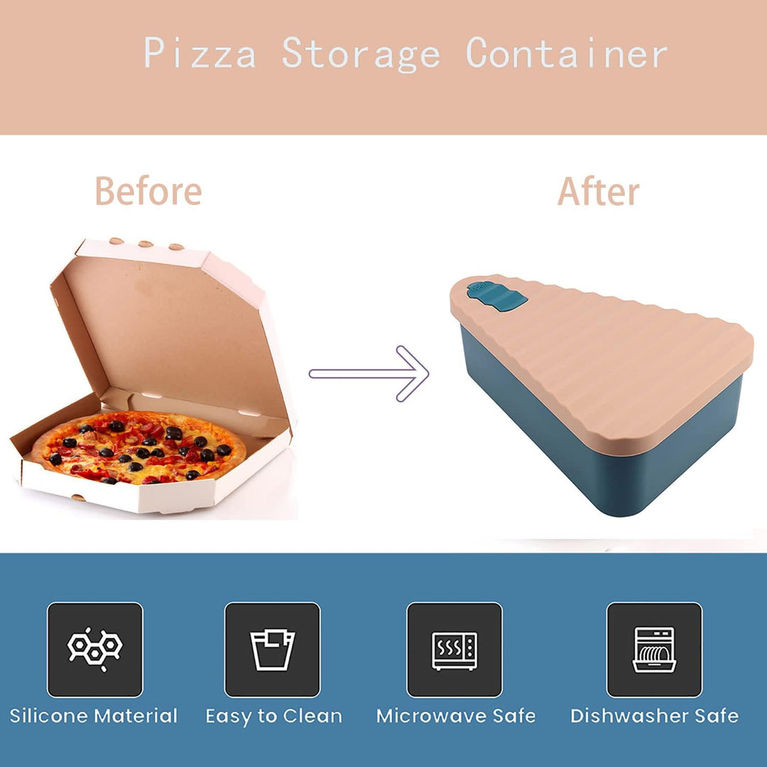Siliconen pizza bewaardoos, gemakkelijk schoon te maken en te gebruiken.