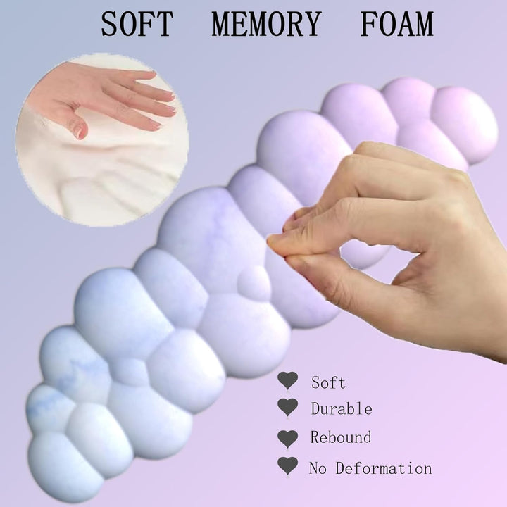 Verbeter je productiviteit met deze ergonomische wolk polssteun, muismat en onderzetter set.