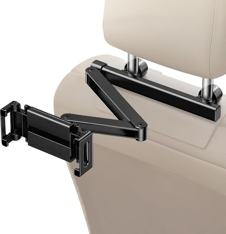 Universele autohouder voor tablet aan hoofdsteun. 360° verstelbaar voor comfort op de achterbank.