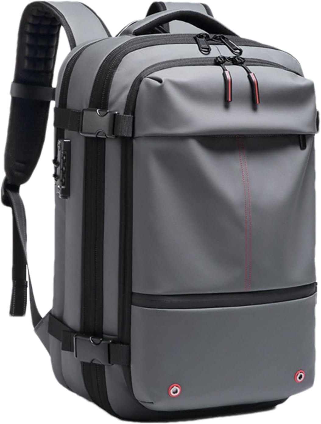 Georganiseerde 60L reisrugzak, waterdicht, vacuüm, met laptopvak, perfect voor lange en korte reizen.