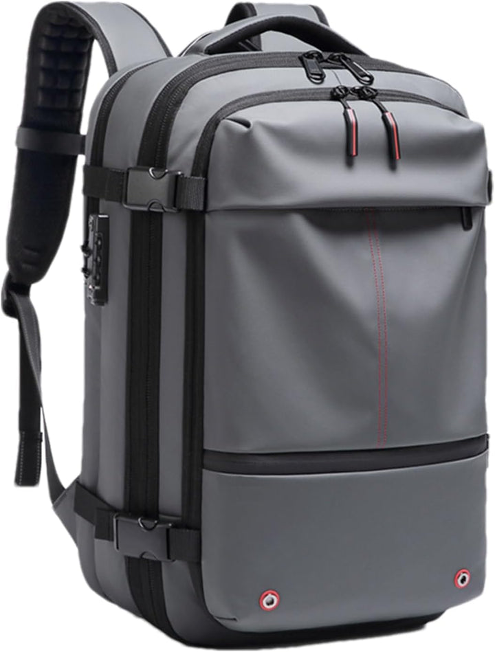 Georganiseerde 60L reisrugzak, waterdicht, vacuüm, met laptopvak, perfect voor lange en korte reizen.