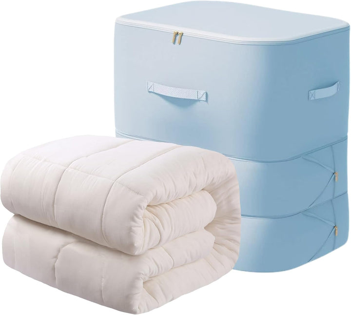 Opbergzak voor dekbedden: stofdicht, zelfcompressie, perfecte textielopslag en organisatie.