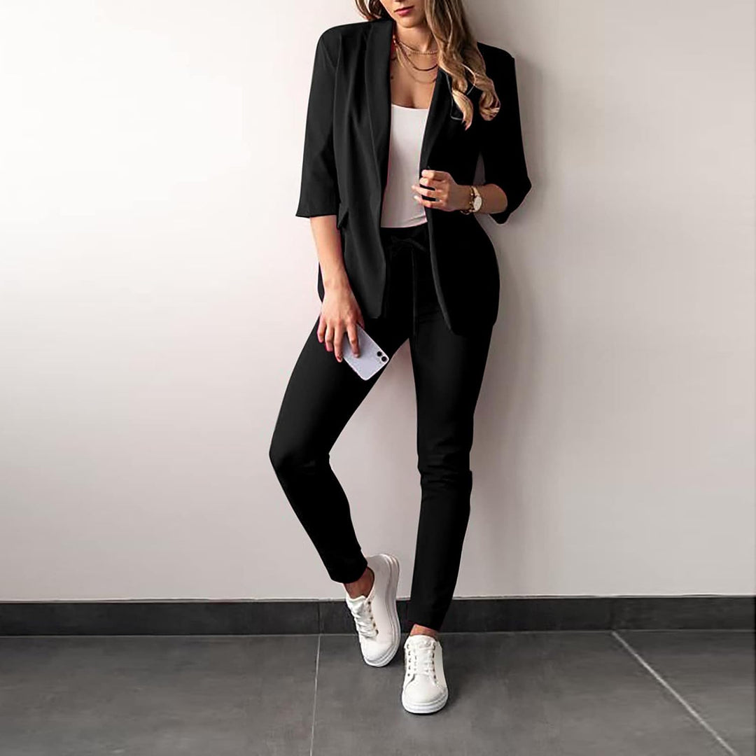 Getailleerd stretch colbert van het 2-delige damespak Vivian, elegant en zakelijk, perfect over elke outfit.