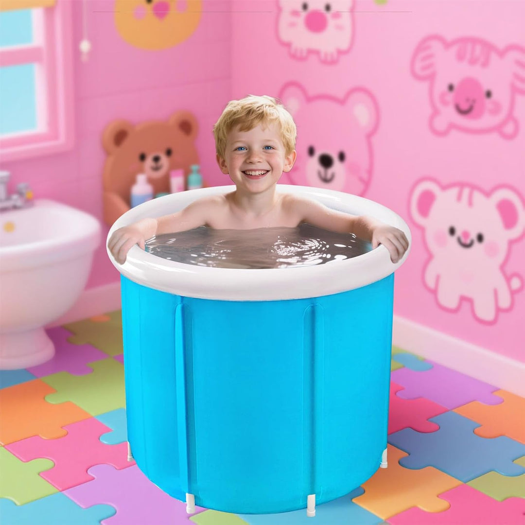 Opvouwbaar buitenbad Eloria. Lekvrij, draagbaar en compact. Perfect voor verfrissing van volwassenen en kinderen in de tuin.