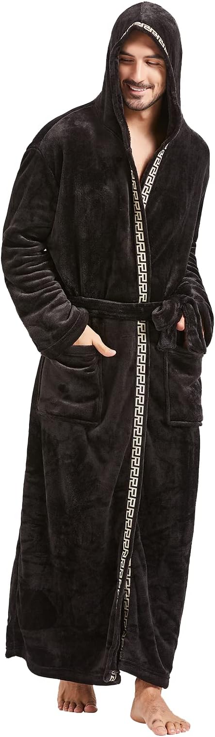 Zachte flanellen heren badjas James, comfortabele loungekleding voor thuis.