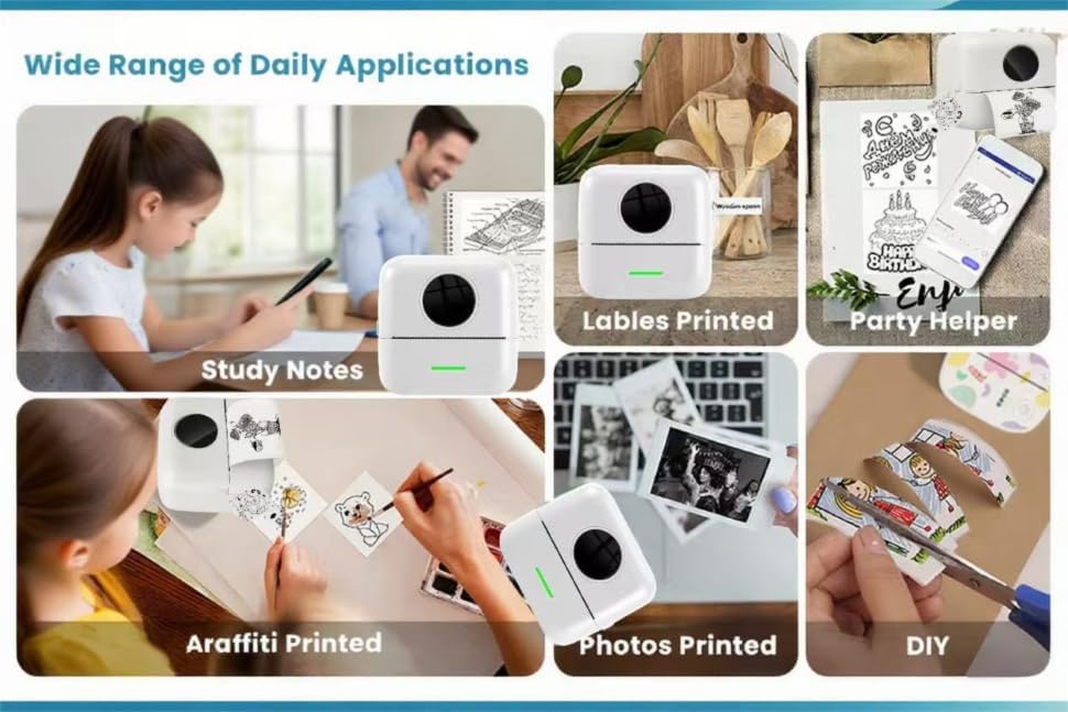 Deze draagbare Bluetooth etikettenmaker print snel inktvrije labels. Essentieel voor efficiënte organisatie thuis of op kantoor.