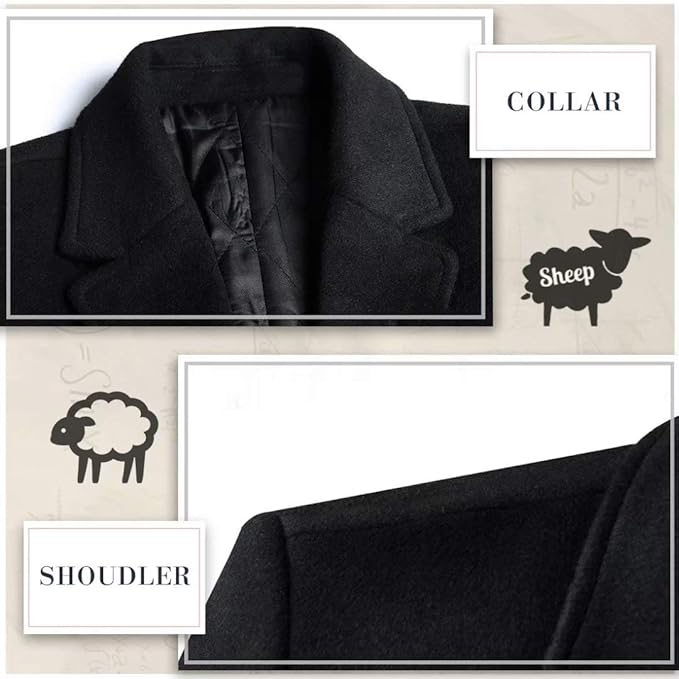 Warme heren winterjas: de Pedro wolblend trenchcoat, klassiek design voor koude dagen.
