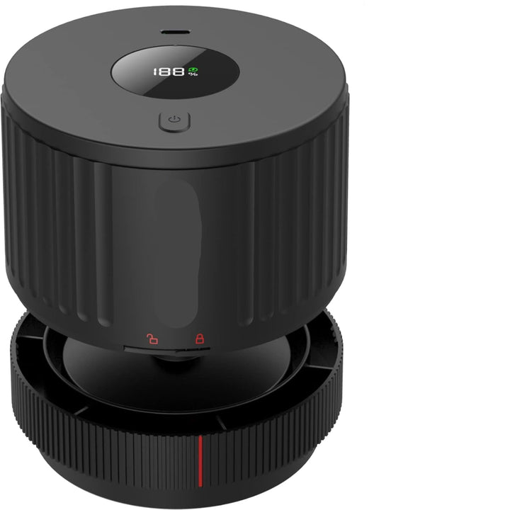 Zwarte elektrische vacuümsealer kit in een moderne keuken; ideaal voor Mason Jar voorraad.