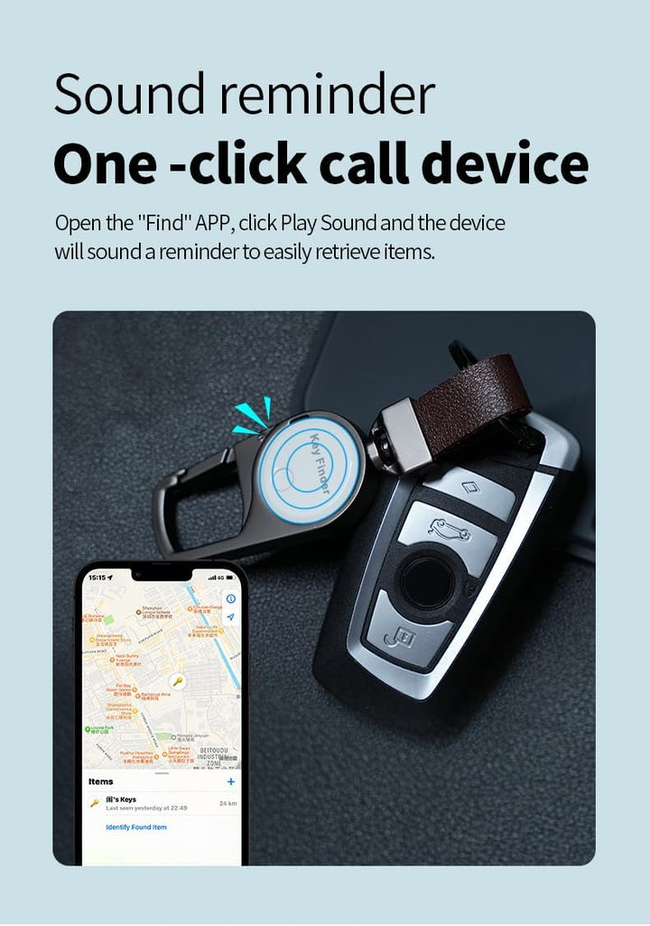 Zeyora slimme sleutelhanger: anti-verlies, realtime tracking en Zoek Mijn compatibiliteit.
