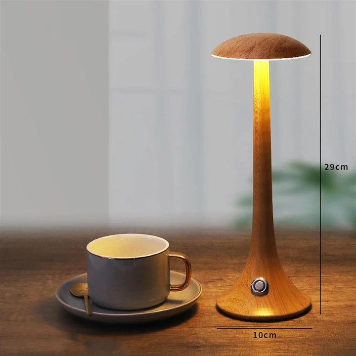 Moderne oplaadbare paddenstoel design lamp, draadloos en dimbaar LED sfeerlicht.