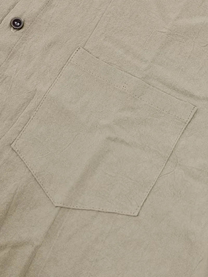 Heren zomerset voor vrije tijd: V-hals shirt korte mouwen & casual broek rechte pijpen, tweedelig.