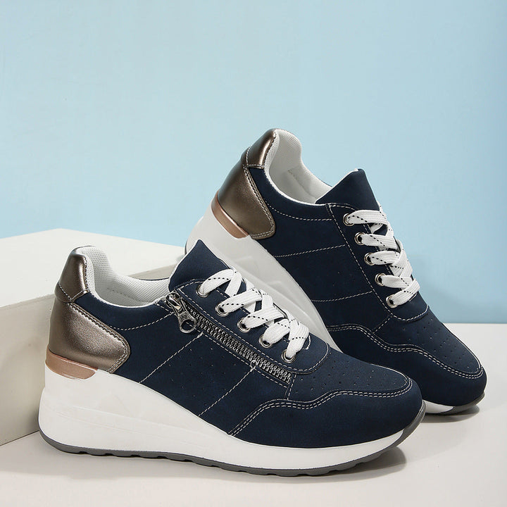 Modieuze dames sneakers met demping en dikke zool, ideaal voor lente en zomer.