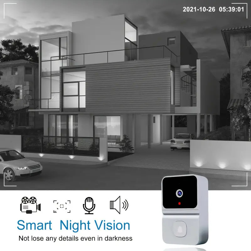 SmartGuard videodeurbel met helder nachtzicht, zelfs in het donker, voor optimale bewaking en veiligheid bij uw voordeur.
