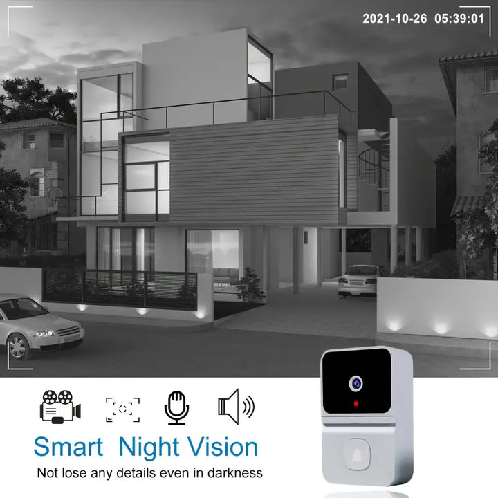 SmartGuard videodeurbel met helder nachtzicht, zelfs in het donker, voor optimale bewaking en veiligheid bij uw voordeur.