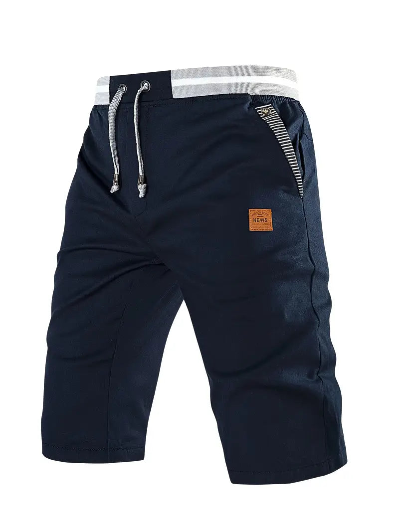 Multi-kleur linnen katoen herenshorts, comfortabel en ademend, een must-have voor casual zomerkleding.