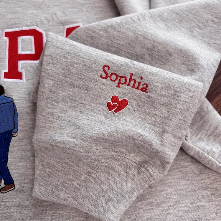 Cadeau voor papa: gepersonaliseerde DadStitch hoodie met geborduurde foto, toon je liefde.