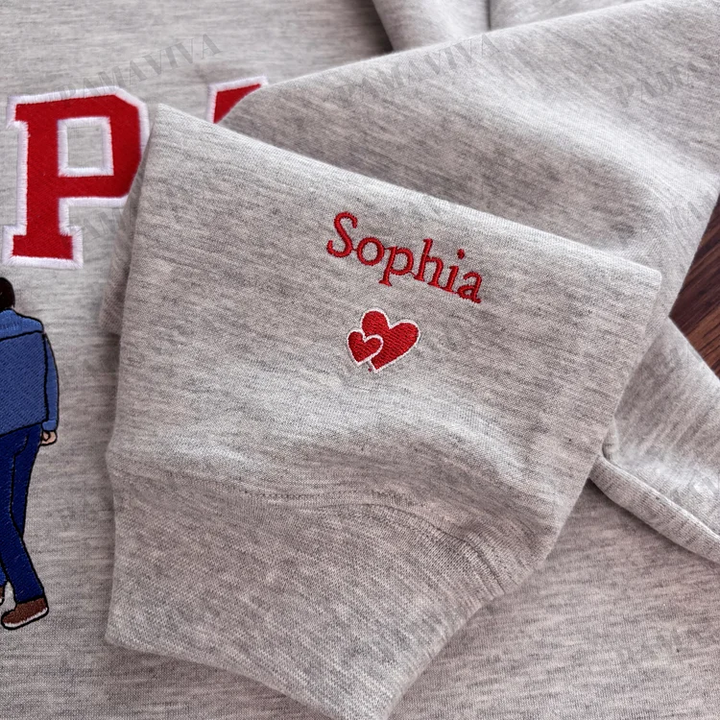 Cadeau voor papa: gepersonaliseerde DadStitch hoodie met geborduurde foto, toon je liefde.
