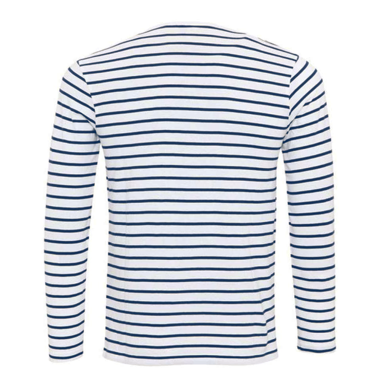 Herenkleding: gestreept Henley shirt met lange mouwen, comfortabel, modieus en geschikt voor alle seizoenen.