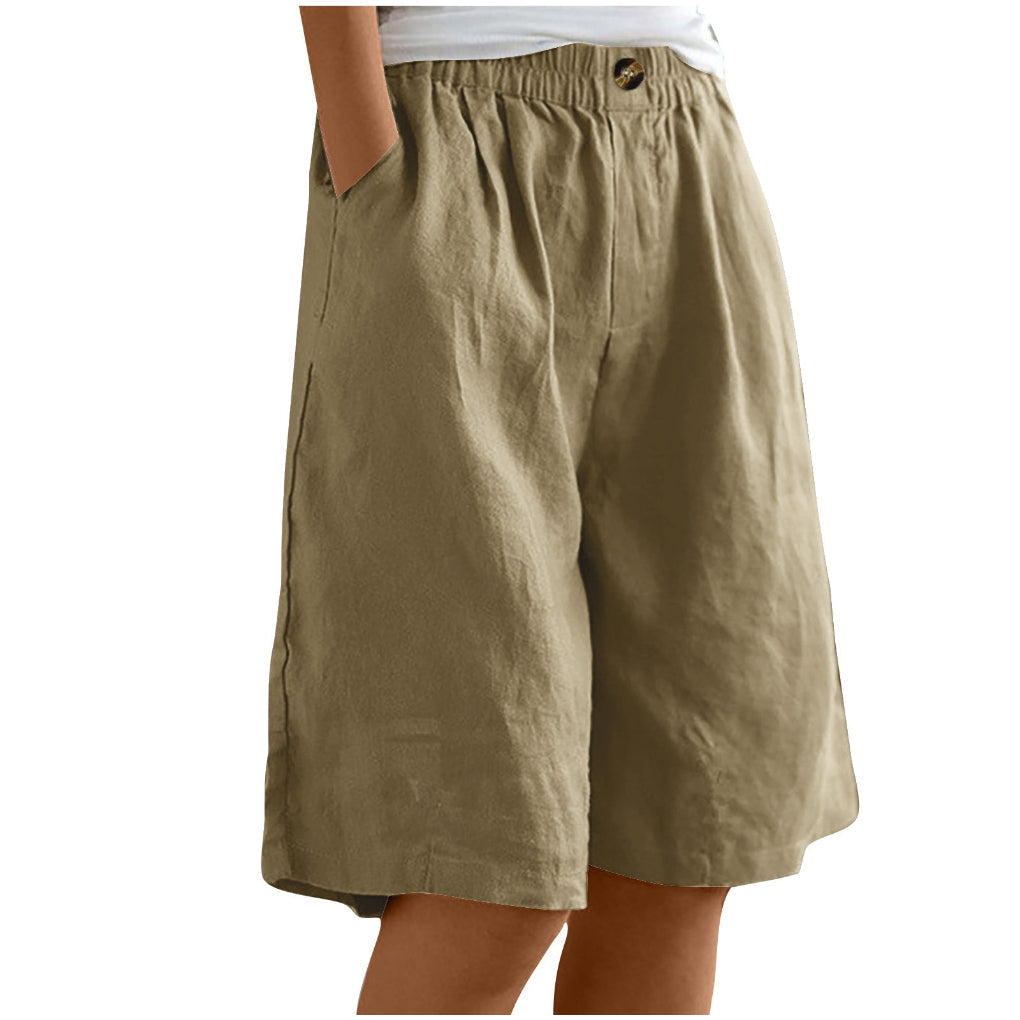 Dames losvallende short met hoge taille, comfortabel en luchtig. Perfect voor zomerse casual outfits.