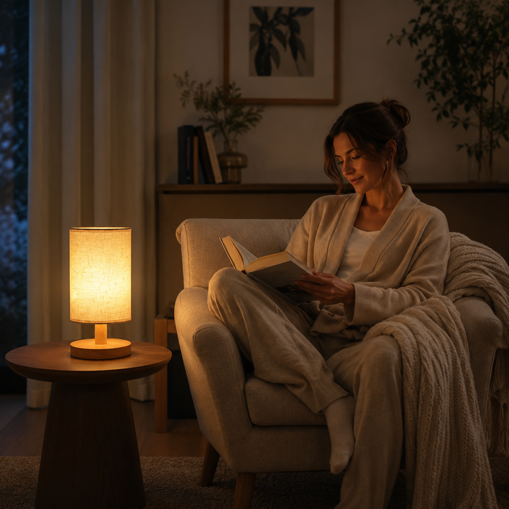 Moderne dimbare tafellamp met afstandsbediening, sfeervolle toevoeging aan elk interieur.