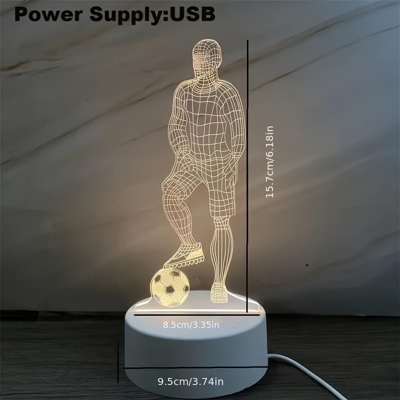 Voetbal 3D lamp voor kinderkamer; creëer een sportieve sfeer met dit unieke nachtlampje.