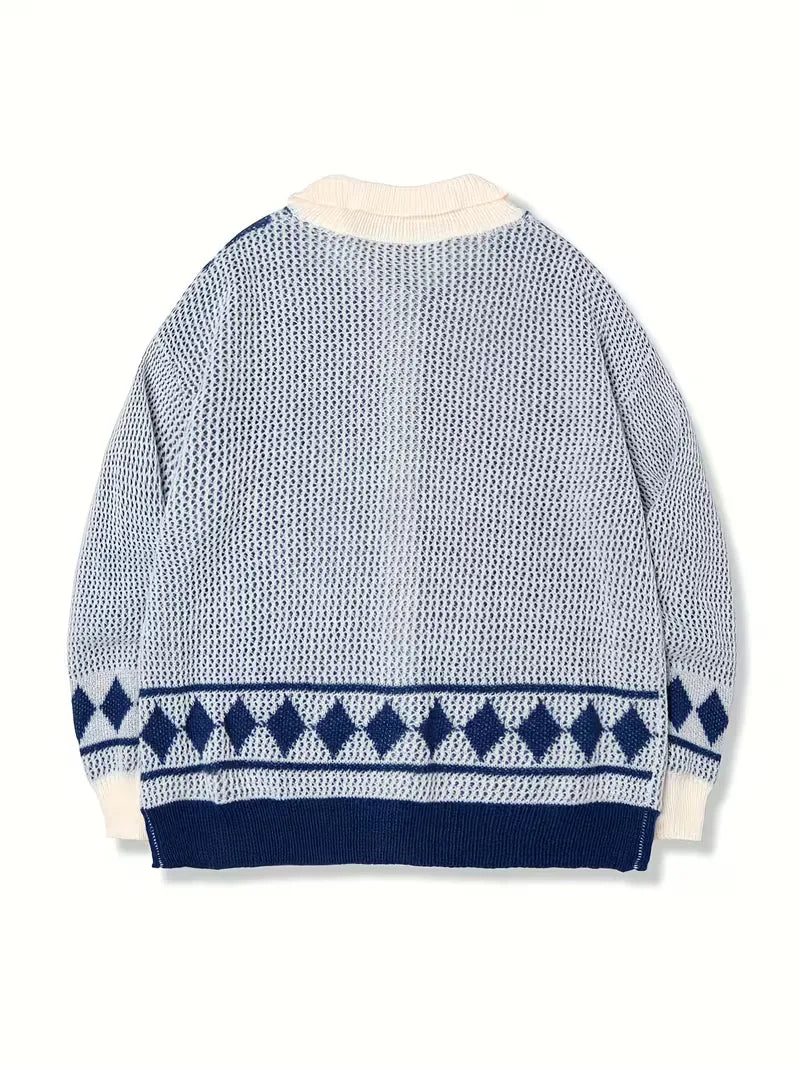 Comfortabel herenvest met ruitpatroon en knoopsluiting; perfect voor een stijlvolle smart casual winteroutfit.