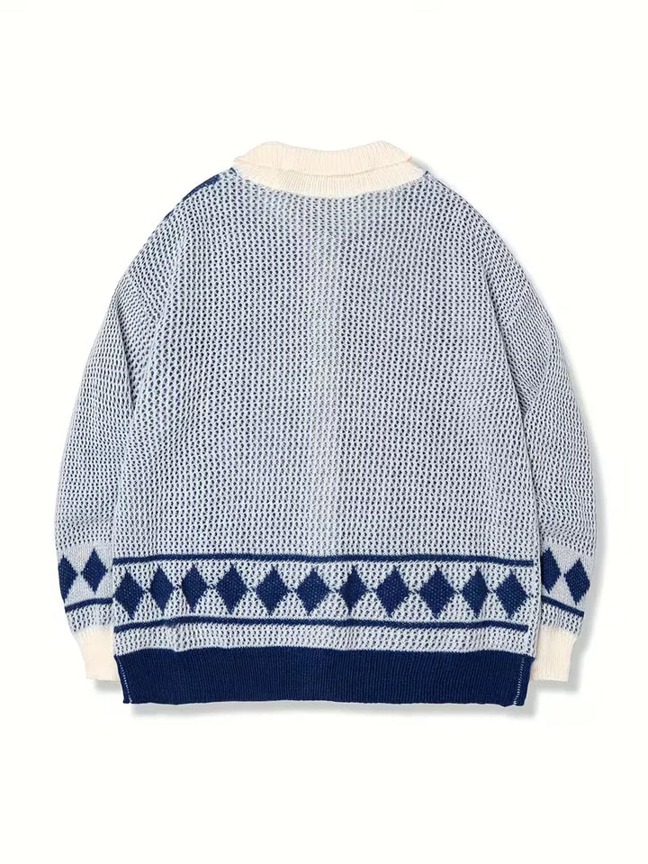 Comfortabel herenvest met ruitpatroon en knoopsluiting; perfect voor een stijlvolle smart casual winteroutfit.