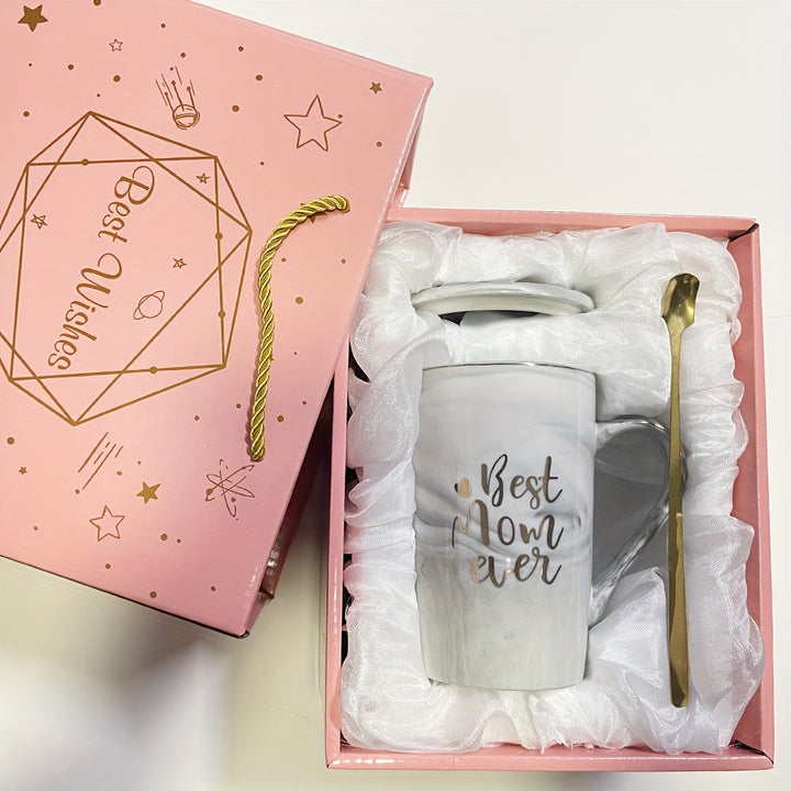 Verfijnde marmeren mokset met gouden opdruk. Dames thee- en koffiemokken van porselein, perfect cadeau voor haar.