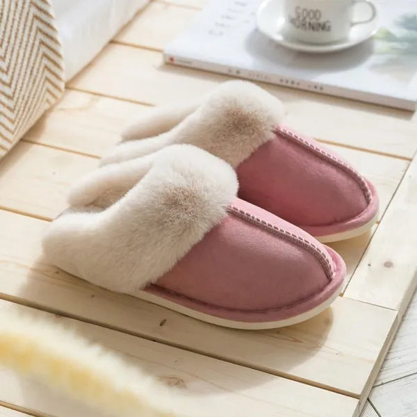 Nieuwe unisex bont huisschoenen, comfortabele loungewear pantoffels voor extra warmte thuis.