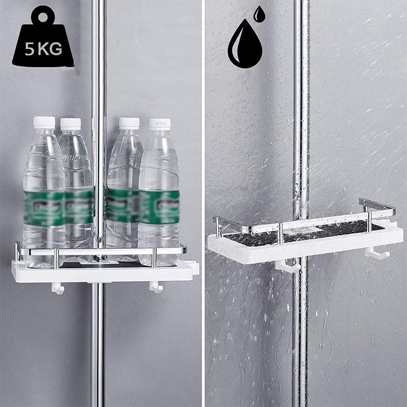 Detail van het borenvrije, roestvrije aluminium doucherek; toont hoge kwaliteit en strak design.