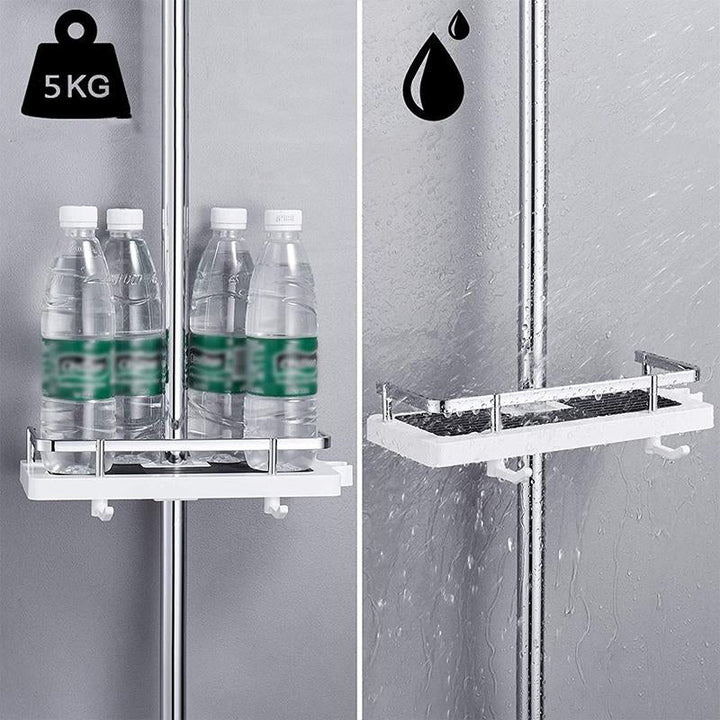 Detail van het borenvrije, roestvrije aluminium doucherek; toont hoge kwaliteit en strak design.