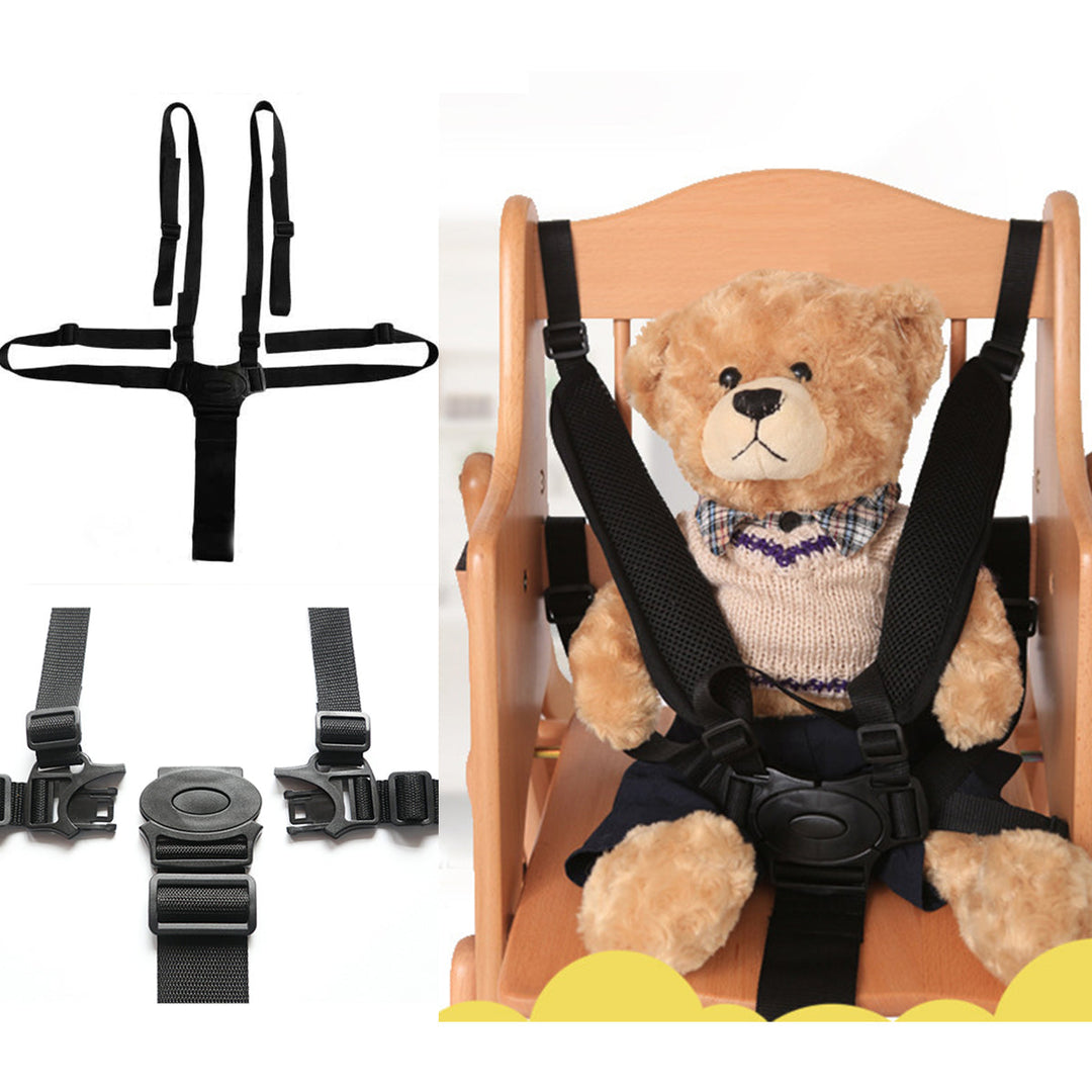 Veilige 5-punts kindergordel voor kinderwagen, buggy of kinderzitje, gemaakt van duurzaam nylon.