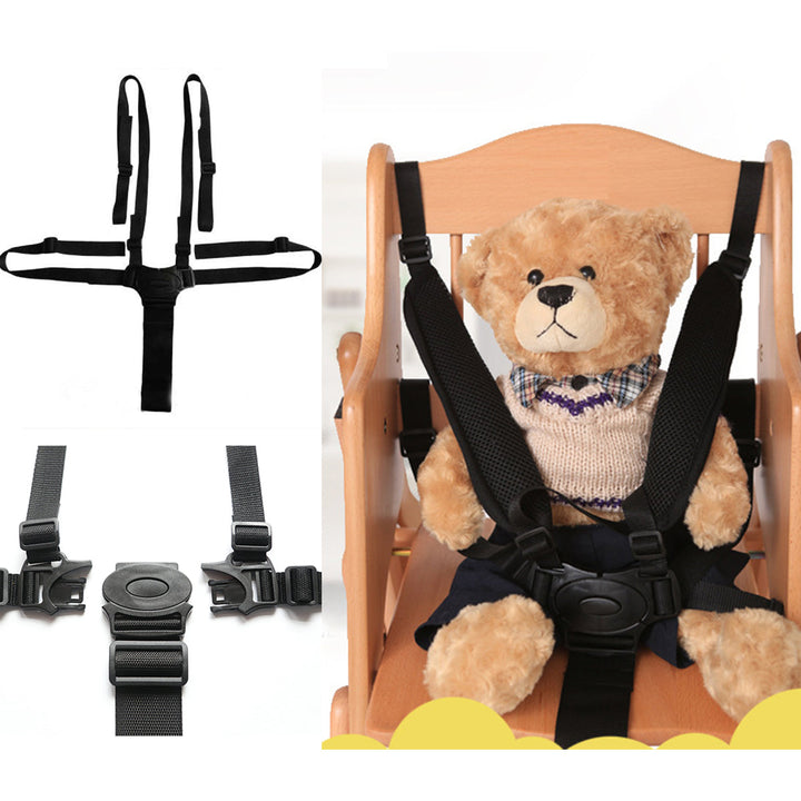 Veilige 5-punts kindergordel voor kinderwagen, buggy of kinderzitje, gemaakt van duurzaam nylon.