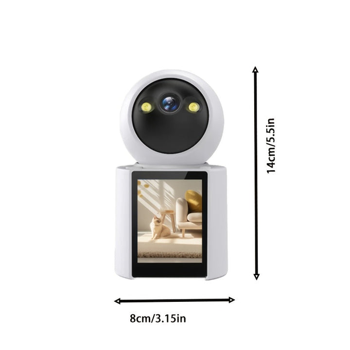 Nachtzicht huisdiercamera met scherm. Veilige binnenhuis bewaking van je huisdier, zelfs in het donker.