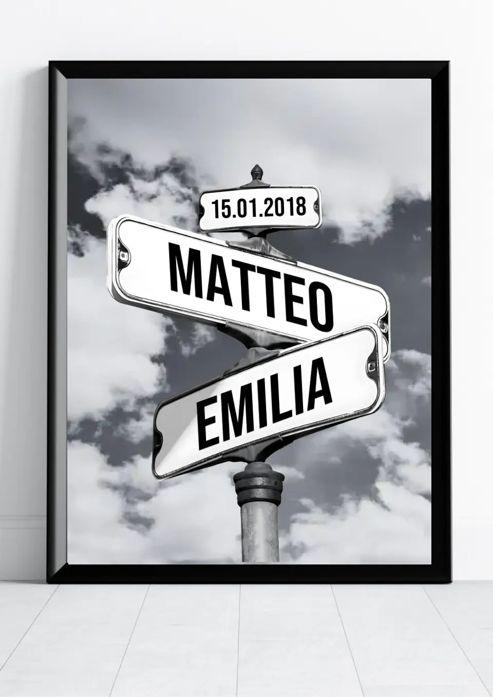 Romantische gepersonaliseerde straatnaamborden muurdecoratie, perfect voor stelletjes hun huis.