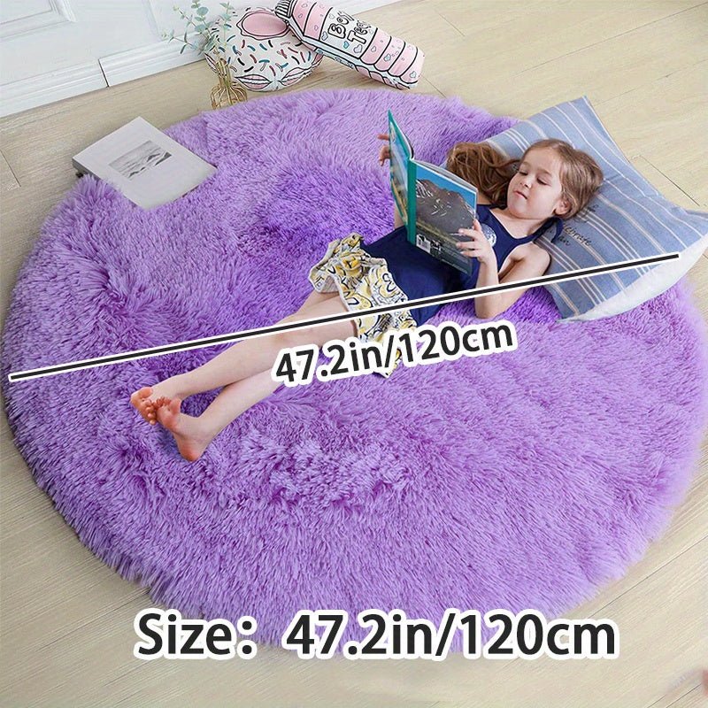 Polyester rond vloerkleed Clouda, super zacht en modern voor je woonkamer design.