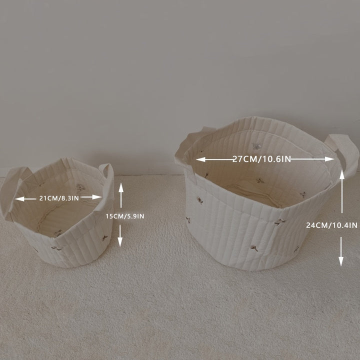 Veilige, zachte gewatteerde opbergtas voor kinderspeelgoed en kleding in elke kinderkamer.