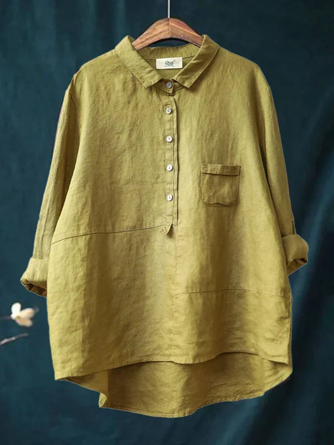 Elegante damesblouse met lange mouwen, veelzijdige stijl voor casual en nette herfstoutfits.