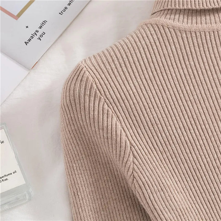 Comfortabele dames coltrui, zacht gebreid. Ideaal voor winterkleding, effen.