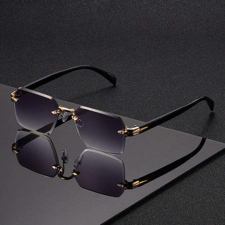 Comfortabele lichtgewicht randloze herenbril. Vierkant model voor een heldere look.