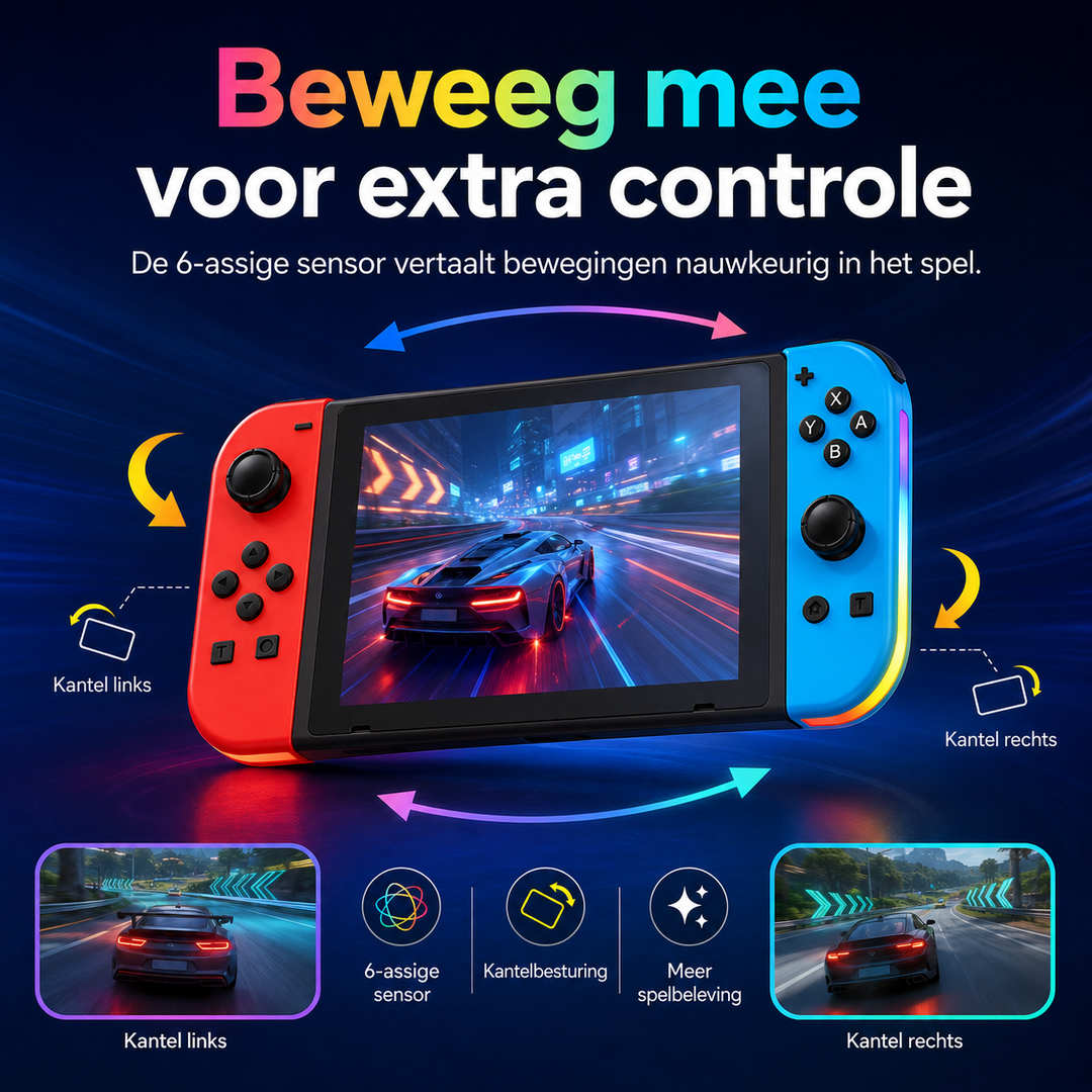 Ergonomische draadloze Bluetooth Switch controller voor intense gaming sessies.