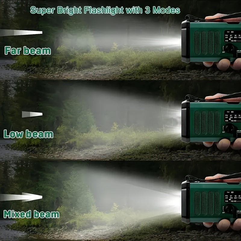 Lichtgewicht draagbare noodradio; perfect voor overleven, camping, outdoor & stroomuitval.